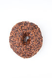 Close up of a chocolate doughnut 