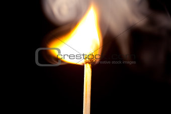 Match set on fire