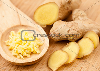 Piece slice and crushed of ginger