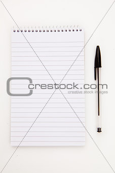 Notepad  with black pen sheet 