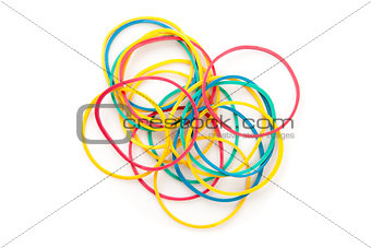 Large group of muti coloured elastics