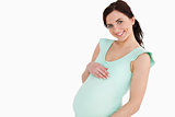 Pregnant woman smiling 