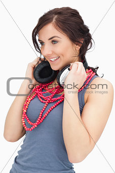 Smiling student with headphones