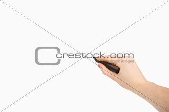 Black felt pen being held