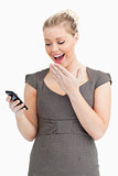 Woman receive a texting