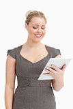 Woman using an ebook