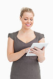 Woman using a tablet pc