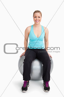 Woman on a swiss ball
