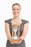 Woman showing a hourglass