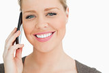 Woman calling with a smartphone