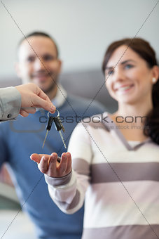 Couple receiving keys