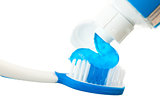 Close up of toothpaste on a toothbrush