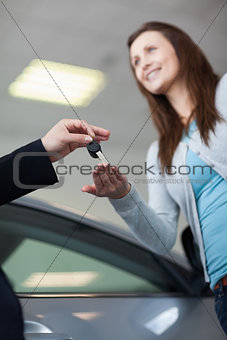Woman reach out hand