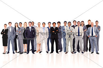 Business people standing up