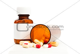 Container of medications knocked over
