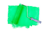 Paint roller on green traces