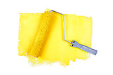 Paint roller on yellow traces