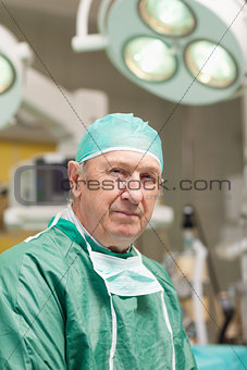 Close up of a surgeon looking at camera