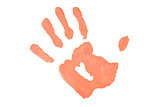One red handprint