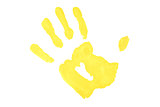 One yellow handprint