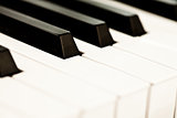 Close up of keyboard of a piano