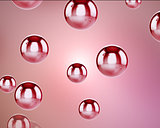 Pink water sphere falling