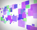 Purple and green rectangles moving