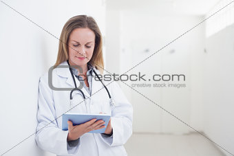 Doctor using an ebook