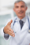 Focus on the hand of a doctor
