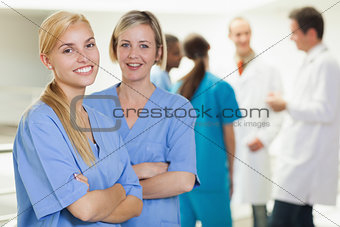 Nurses looking at camera while smiling