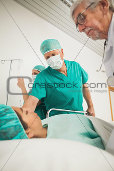 Doctor looking at a female patient