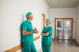 Surgeons talking in the corridor