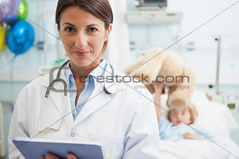 Doctor holding a tablet computer
