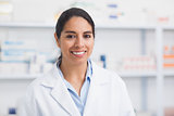 Female pharmacist smiling