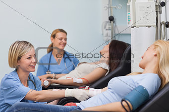 Nurse looking after a patient