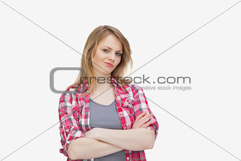 Front view of a woman with arms crossed