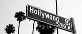 Hollywood Blvd Sign Horizontal Monochrome