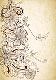 Hand drawn floral background 
