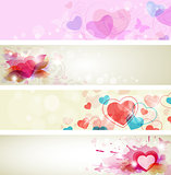 Romantic valentine banners