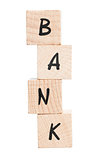 Word Bank Written With Wooden Blocks.