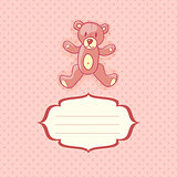 cute teddy bear card, vector illustration, eps10