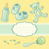 cute newborn baby card, vector illustration, eps10