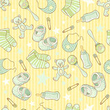 cute newborn seamless background, vector illustration, eps10