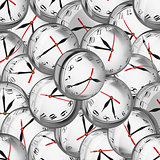 Clocks in bubbles - deadlines and time management concept