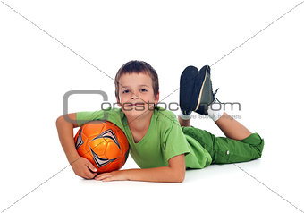 Happy boy with soccer ball