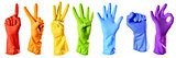 raibow color rubber gloves