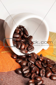 Cup and coffee beans 