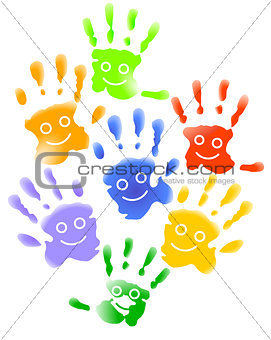 Many child hands