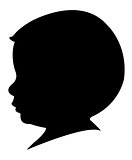 baby boy head silhouette, vector