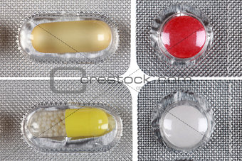 Blister package with colorful pills